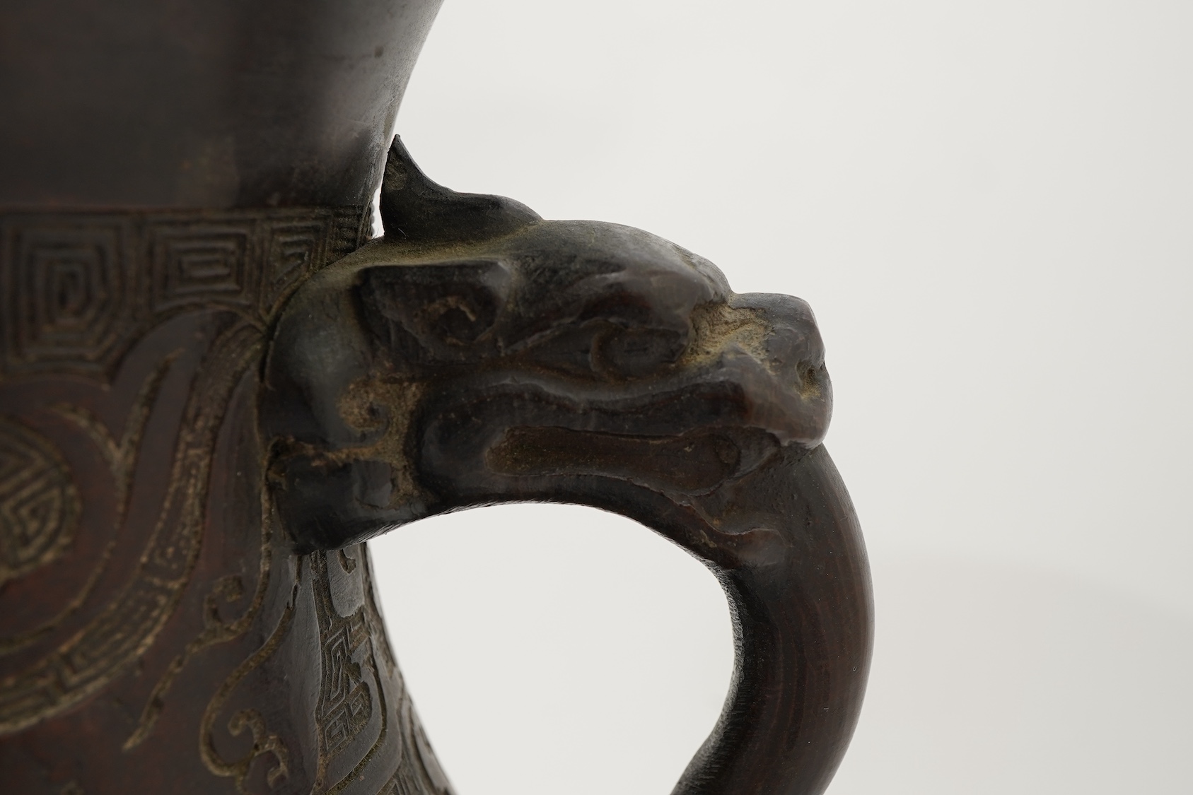 A Chinese archaistic bronze vase, hu, 19th century